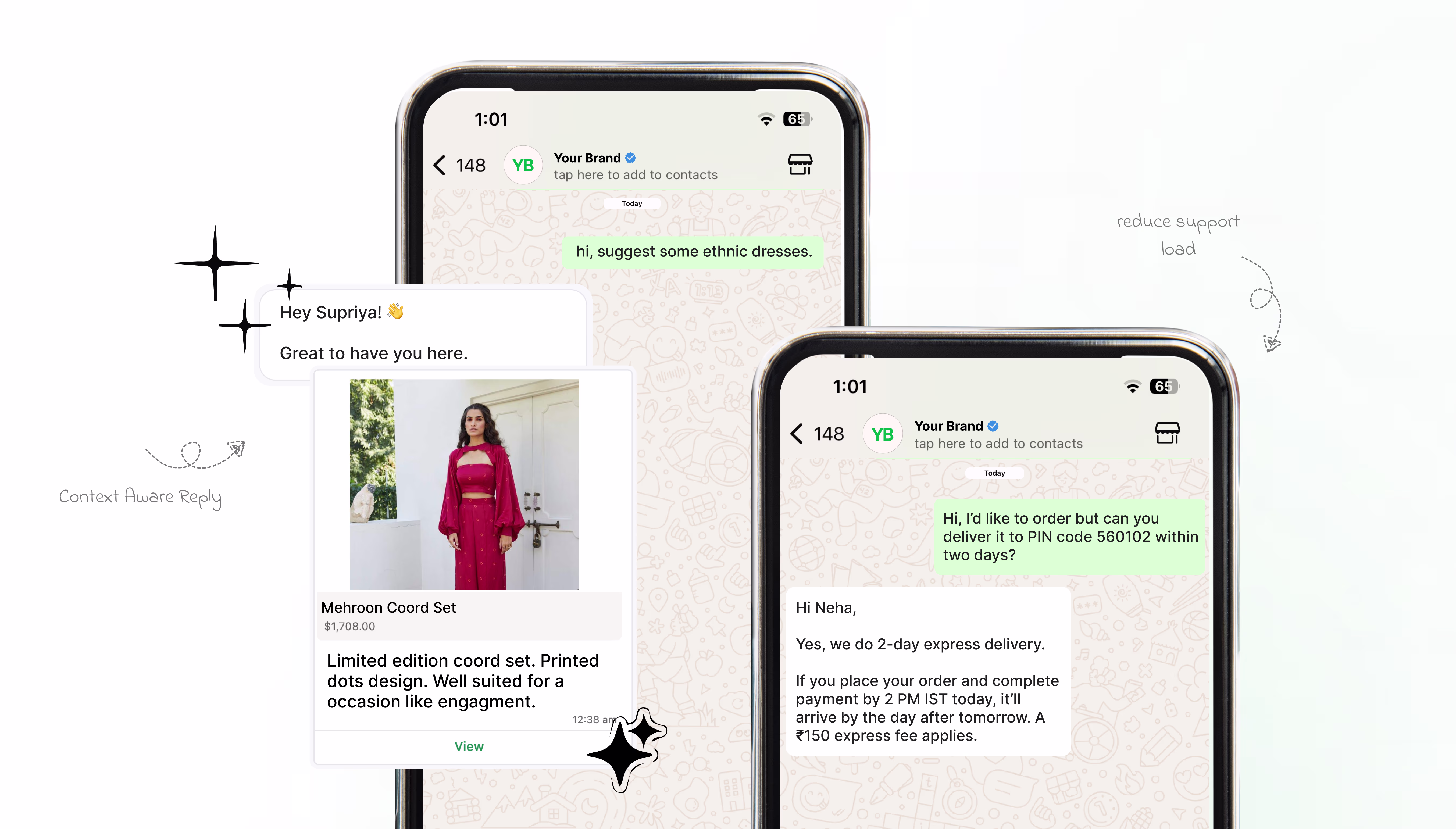 Provide 24/7 human-like support to your customers from giving personalized recommendations to resolving order issues with Conversational AI.