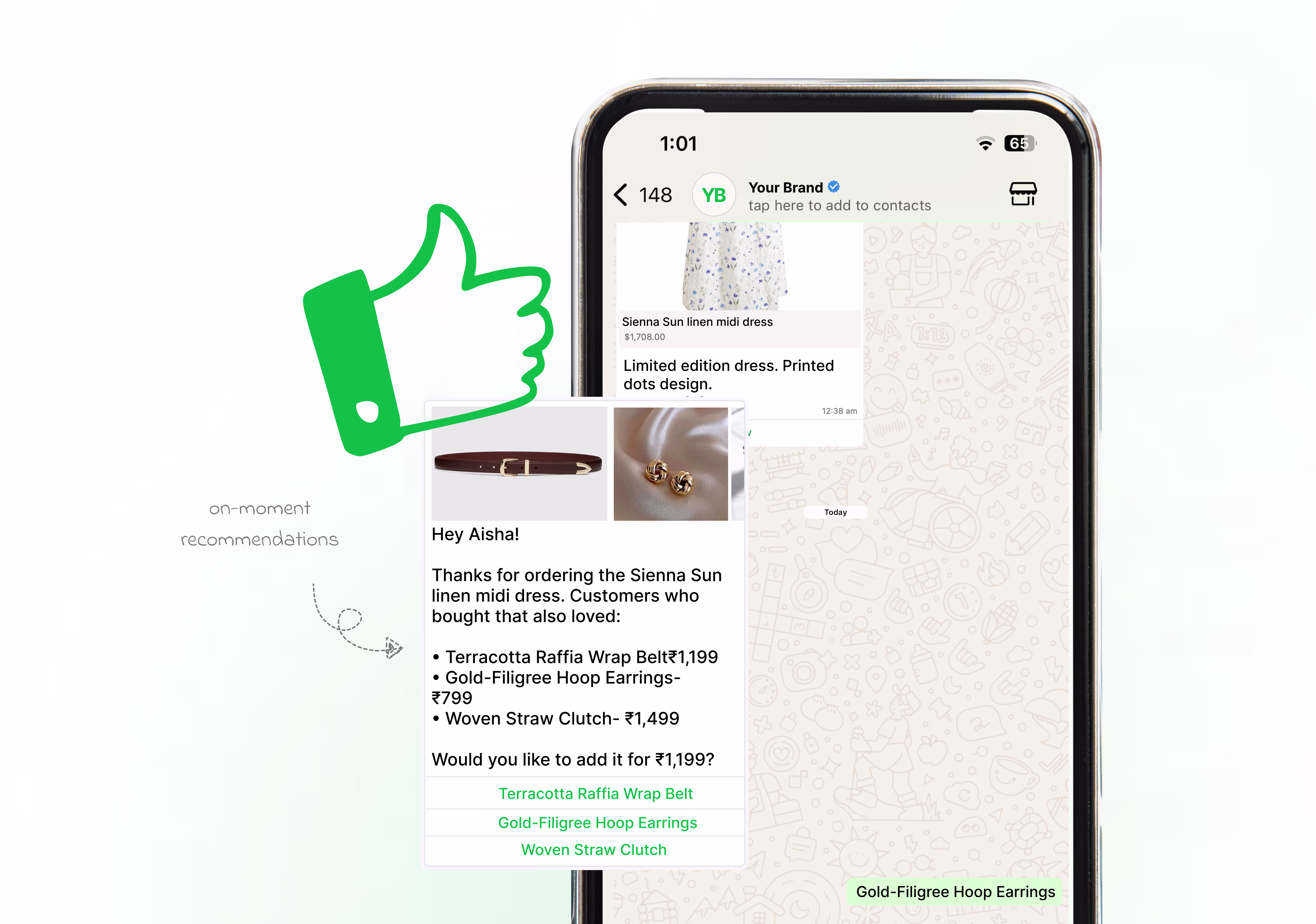 Wapikit AI suggesting complementary products to boost average order value