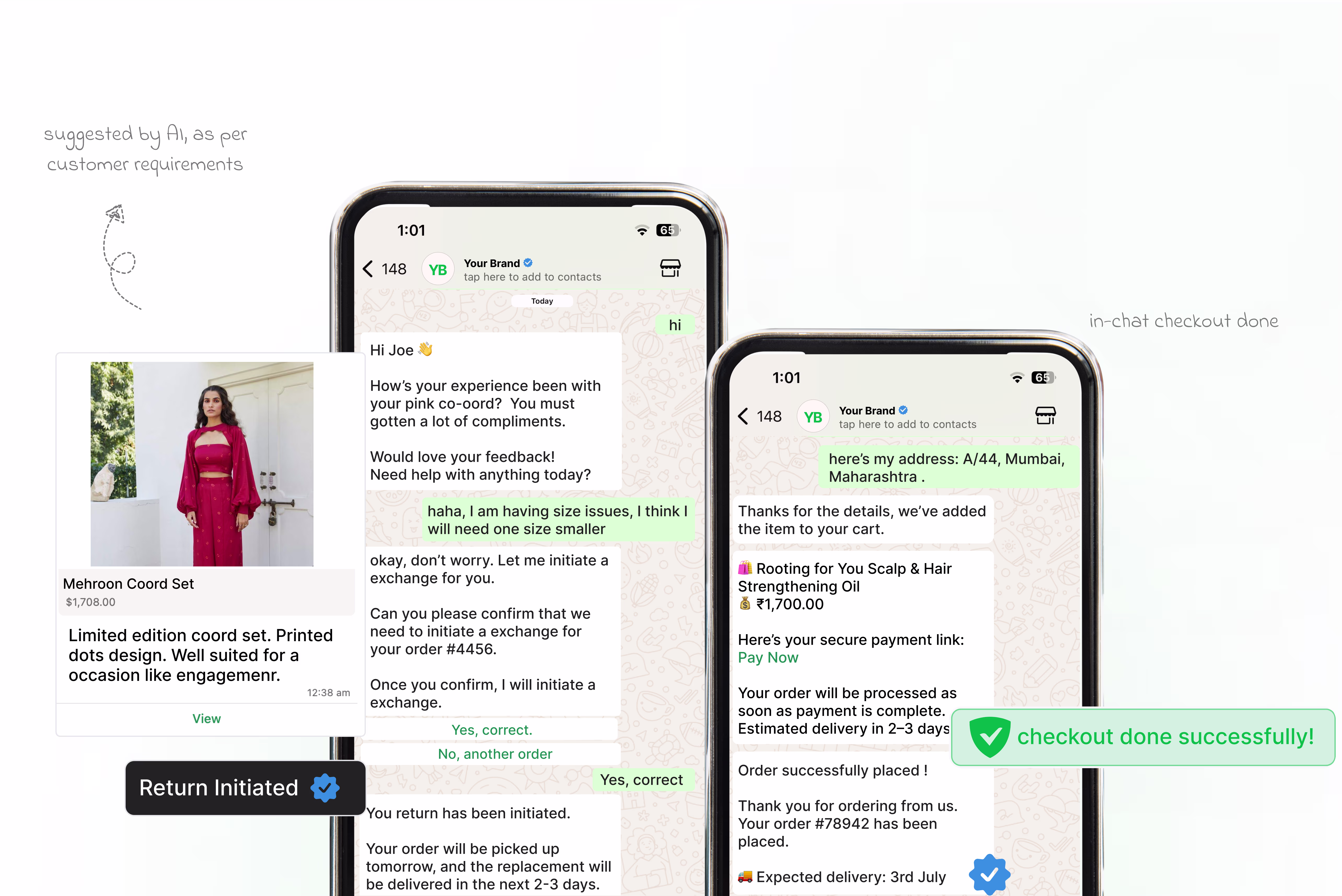 Turn WhatsApp into a Sales channel with personlised whatsapp shopping assistant and in-chat checkout
